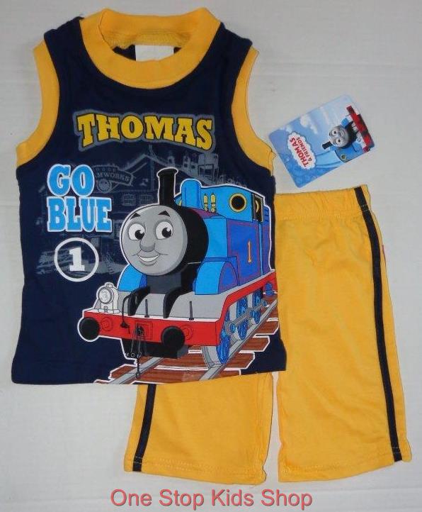 THOMAS THE TRAIN Toddler Boys 2T 3T 4T Set OUTFIT Shirt Tank Shorts