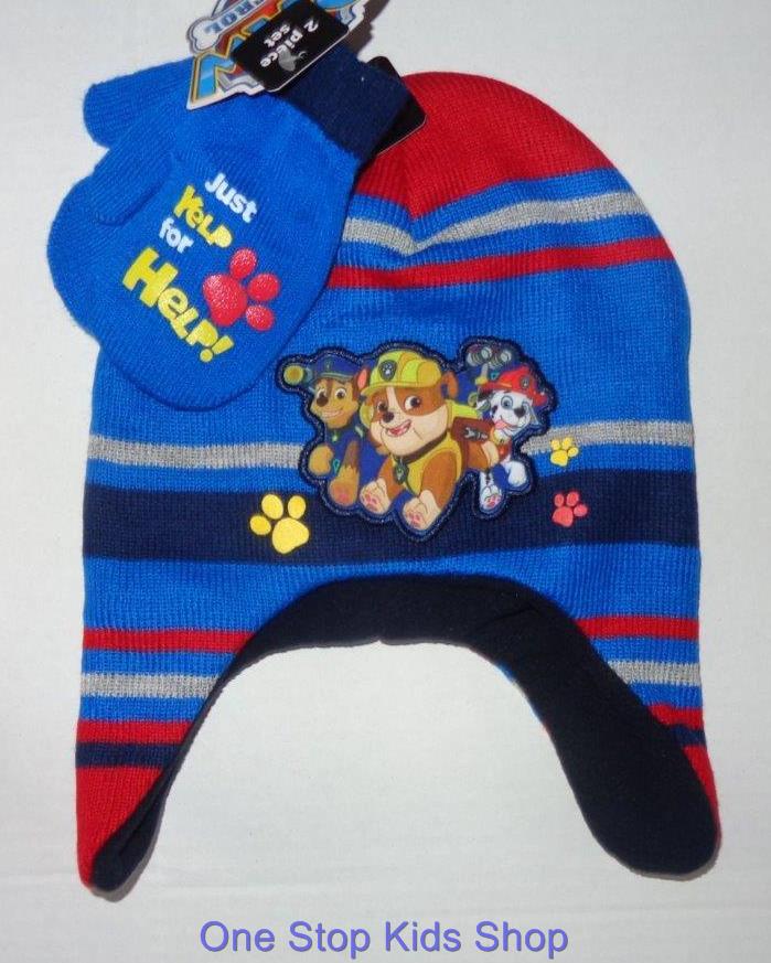 paw patrol hat and gloves