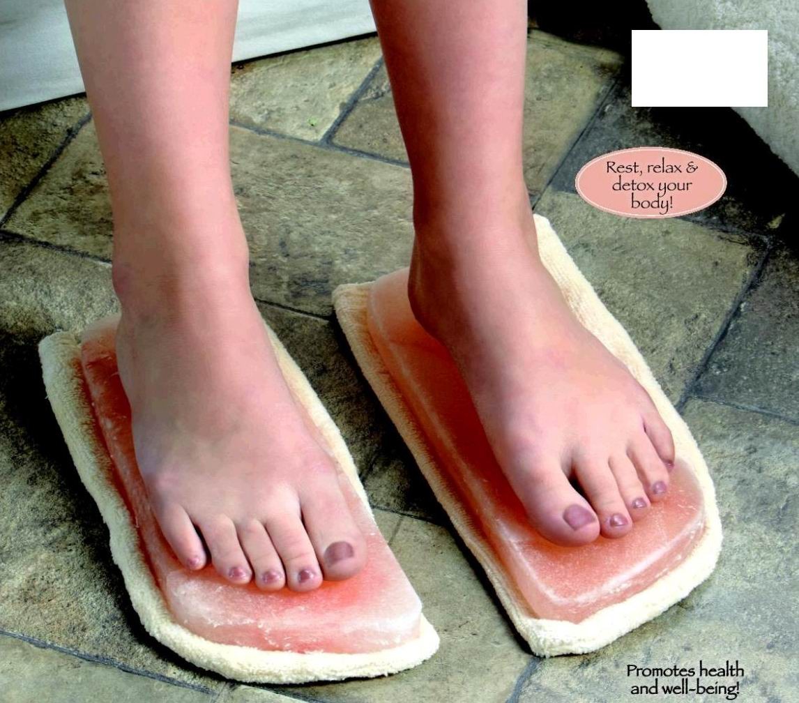 Himalayan Natural Salt Crystal Foot Detox Block Set 2 Cleanse Tired