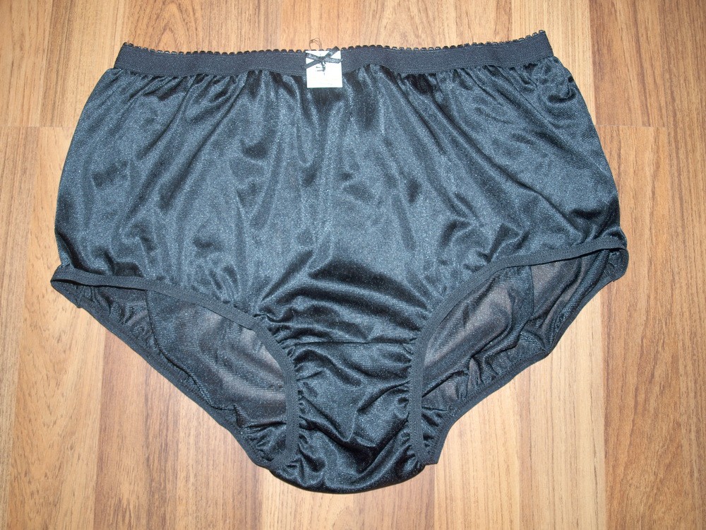 Classic Vintage Style Briefs Nylon Panties Womens HIP 45 48 Soft Black eBay