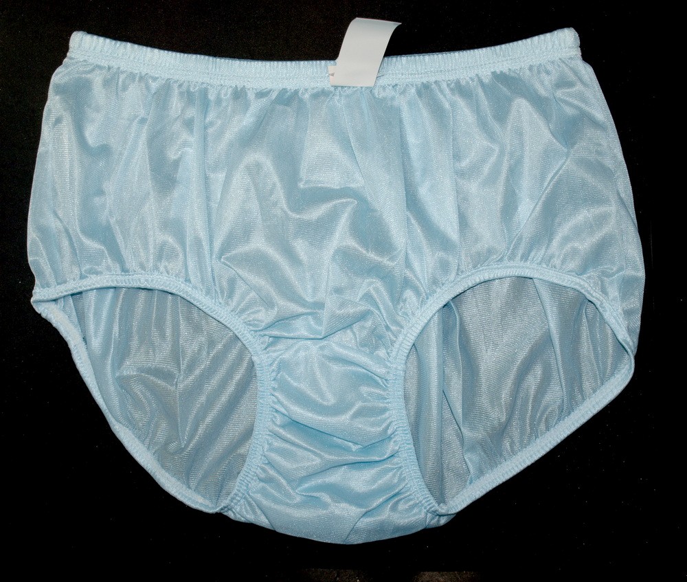 Lot Of 3 Vintage Style Briefs Nylon Panties Women S Hip 40 42 Blue