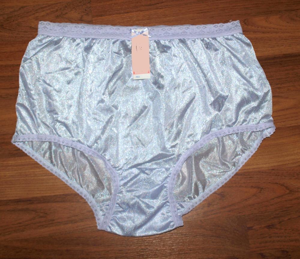 Pastel Purple, Briefs Nylon Panties Hip 4548" Knickers, Lace Elastic