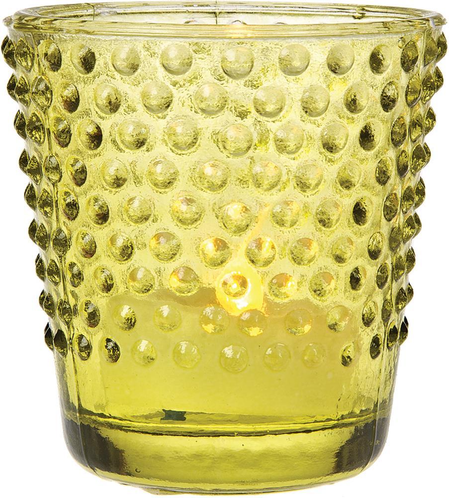 4 Vintage Hobnail Glass Tea Light Candle Holder multi colors