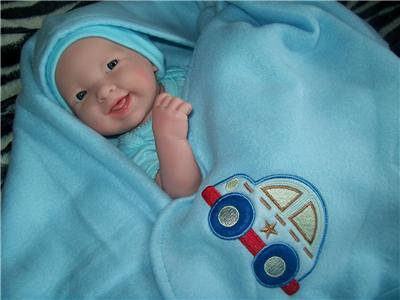  Doll Clothes on La Newborn Vinyl Smiley Baby Boy Doll Reborn Blanket Clothes 14   35cm