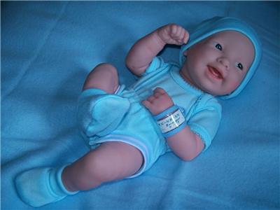 Cheap Newborn Baby  Clothes on La Newborn Vinyl Smiley Baby Boy Doll Reborn Blanket Clothes 14   35cm