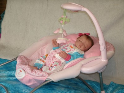 Gorgeous Baby Girl S Papasan Musical Vibrating Soother Bouncer By