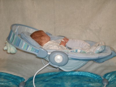Papasan Chair on Gorgeous Baby Boy S Papasan Musical Vibrating Soother Bouncer By
