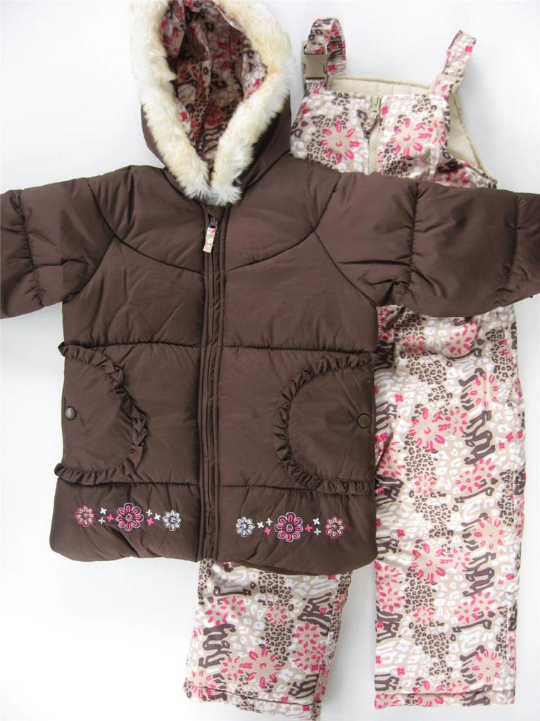 NWT 4 5/6 6X Girls London Fog Snowsuit ski outfit with bib snow pants 95RV