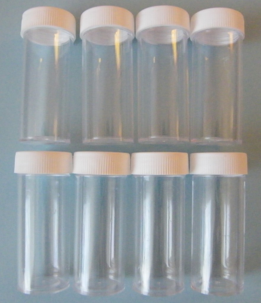 20 Small Vials, Clear Plastic Container 4 pills beadsetc 4dram, 15ml