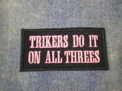 BIKER TRIKER LADIES SEW ON EMBROIDERED SHOULDER PATCH