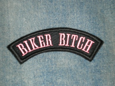 BIKER BITCH LADIES  SEW ON EMBROIDERED SHOULDER PATCH