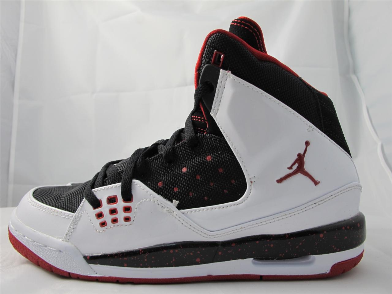 NEW JUNIORS JORDAN SC1 538699102 WHITE/ GYM RED BLACK WHITE