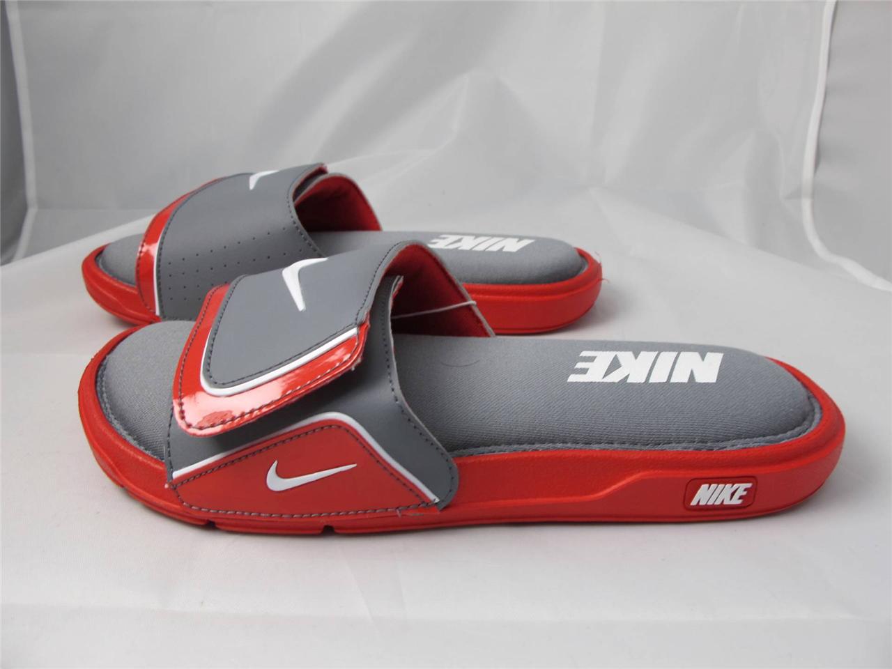 red nike slides for men