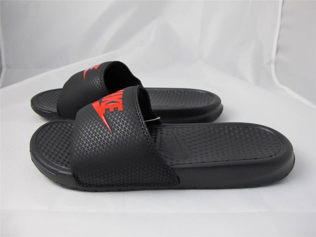 nike benassi jdi black red