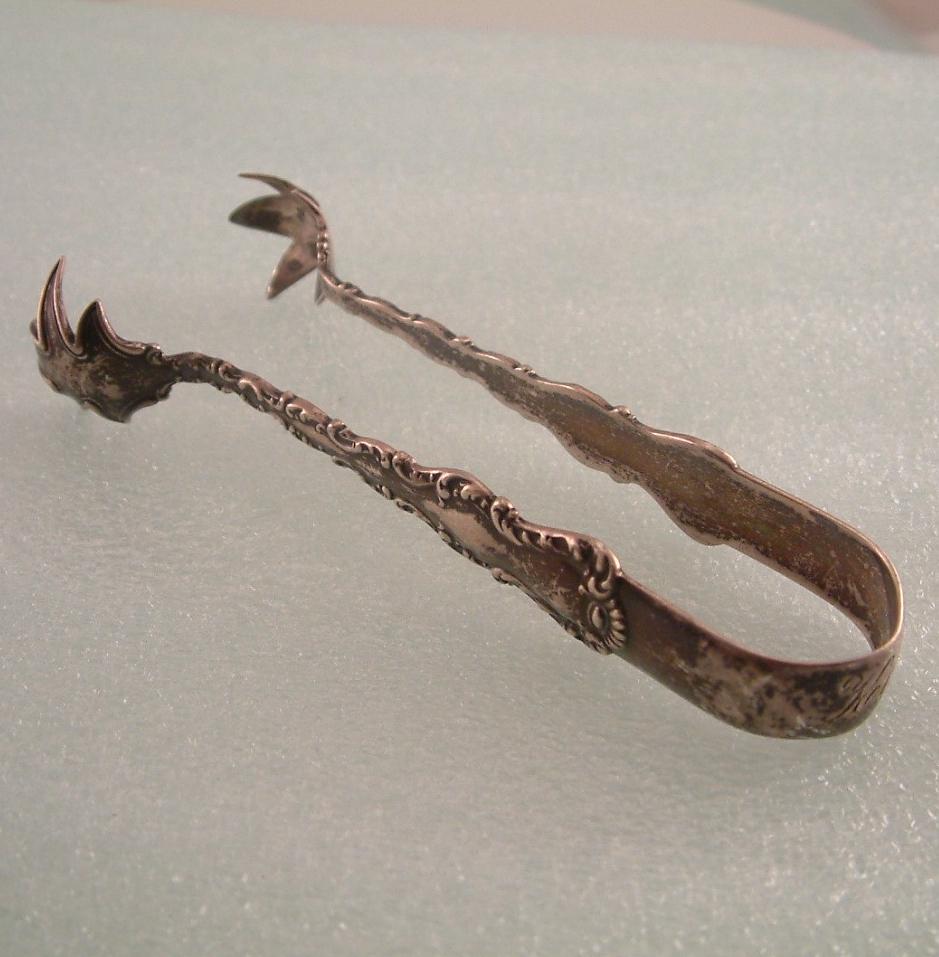 ANTIQUE STERLING SILVER MECHANICS CO CLAW SUGAR TONGS eBay