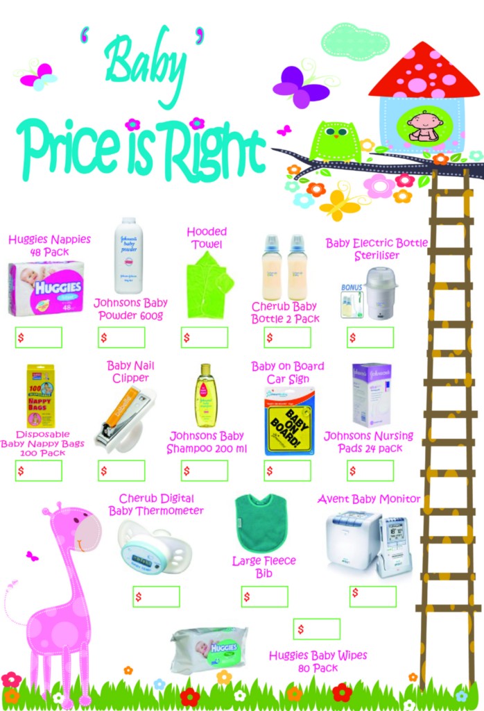 PRICE IS RIGHT & WORD UNSCRAMBLE- BABY SHOWER GAMES - 20 ...