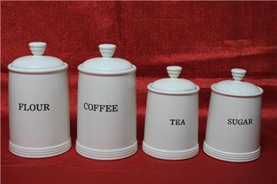 thl kitchen canisters thl ceramic canister set flour coffee tea sugar white thl kitchen canisters thl ceramic canister set flour coffee tea sugar white