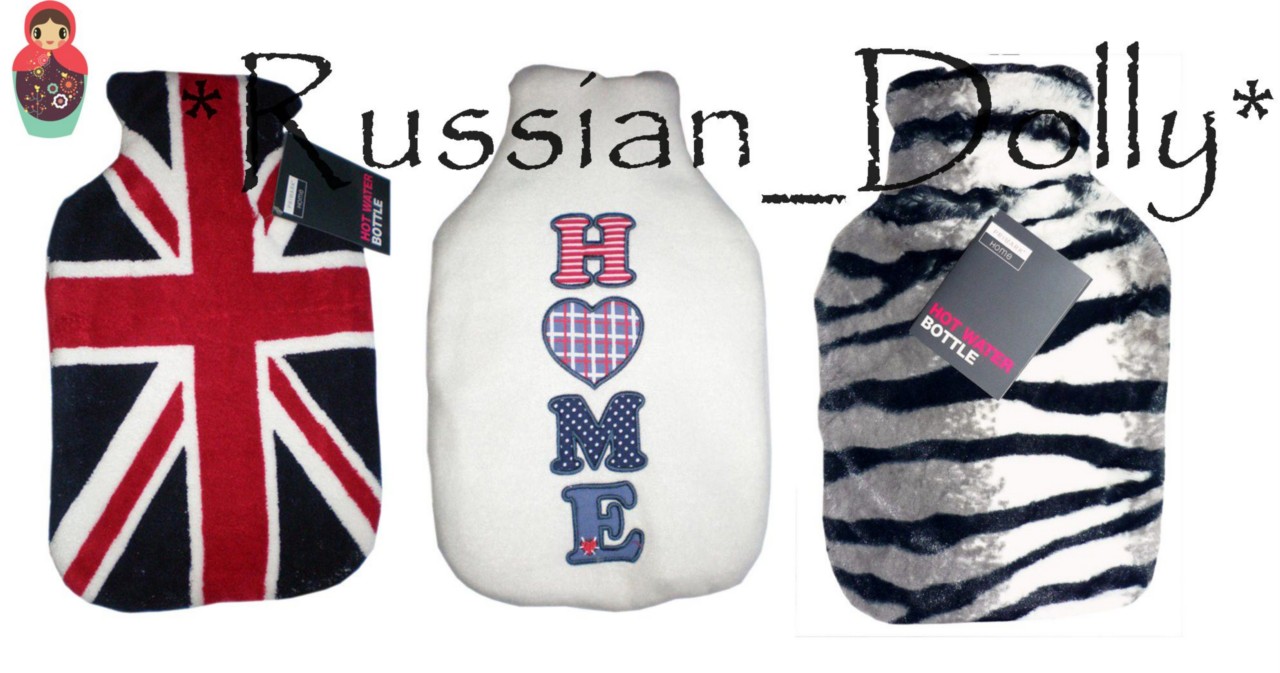 2 Ltr HOT WATER BOTTLE & COVER F/FUR KNIT PRIMARK BNWT