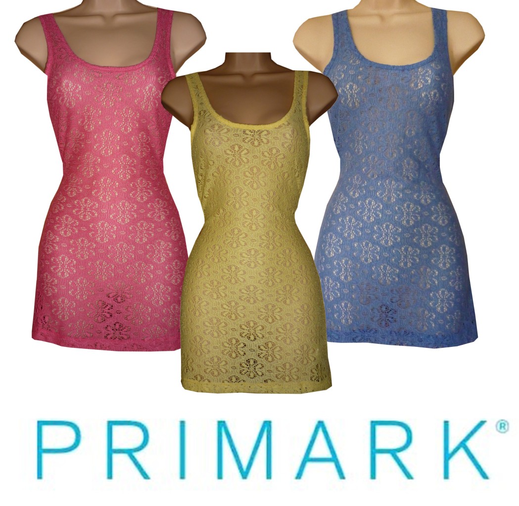 New Primark lace look long line summer vest tunic tops 6 8 10 12 14 16