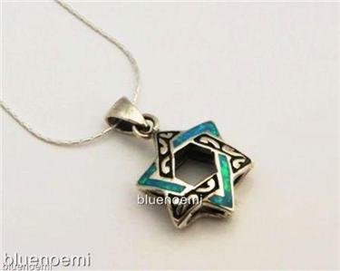Star of David necklace opal sterling silver Bat Mitzva | eBay Star of David necklace opal sterling silver Bat Mitzva | eBay