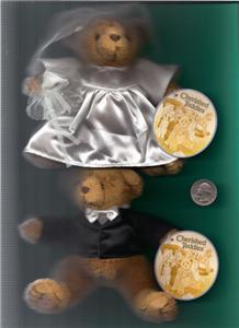 2002 Cherished Teddies Bridal BEARS set Bride Groom