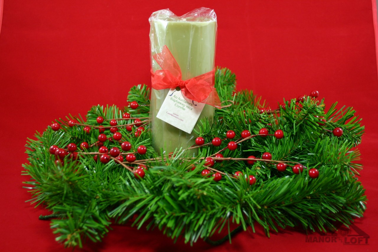 Hand Poured Authentic Bayberry Wax Pillar Candles in Choice of 3 Height