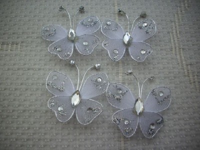 Butterfly Wedding Decorations on 50pc White Stocking Butterfly Wedding Decorations 3 5cm   Ebay