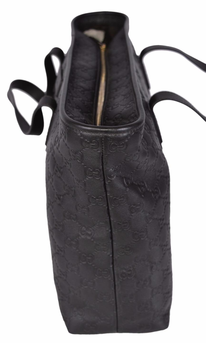 NEW Gucci 211137 Brown Leather GG Guccissima Zip Top Handbag Purse Tote | eBay