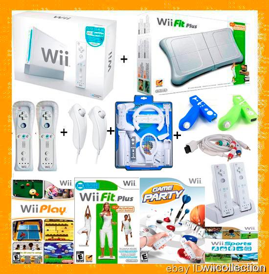 NIB NINTENDO Wii CONSOLE HD GAMES + WII FIT PLUS BUNDLE