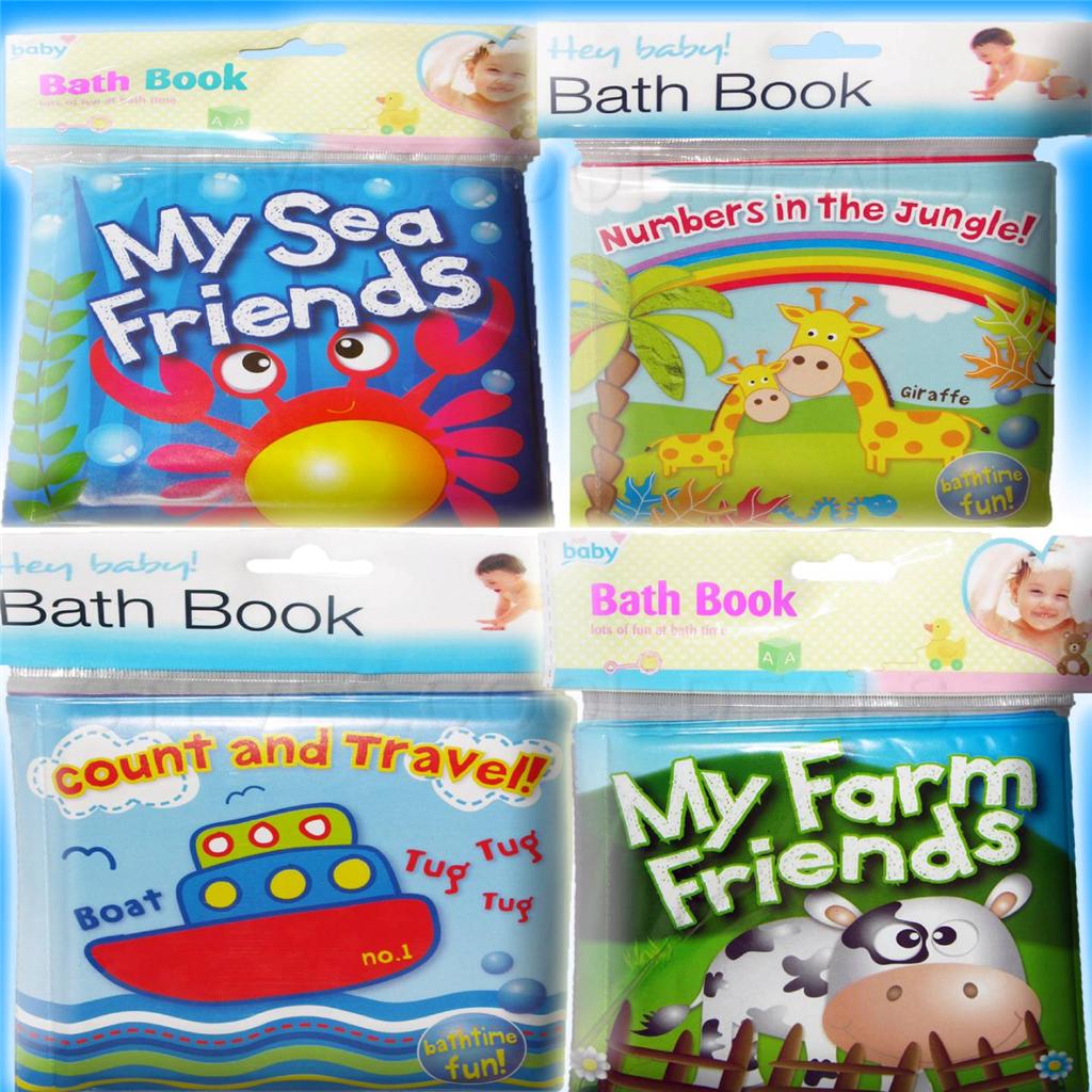 BATH TIME BOOKS BABY KIDS FUN EDUCATIONAL LEARN TOY FLOATING PLASTIC