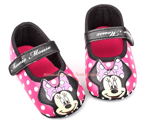 Baby Girls Polka Dot Minnie Mouse Walking Shoes Size 1 2 3 eBay