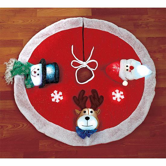 new lighted tree skirt with cute christmas 3 d faces ebay new lighted tree skirt with cute christmas 3 d faces ebay