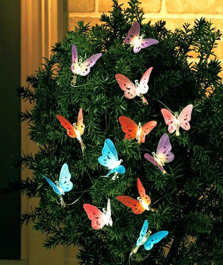 12 Fiber-Optic Solar Butterfly String LED Lights Over 10 Feet Long eBay