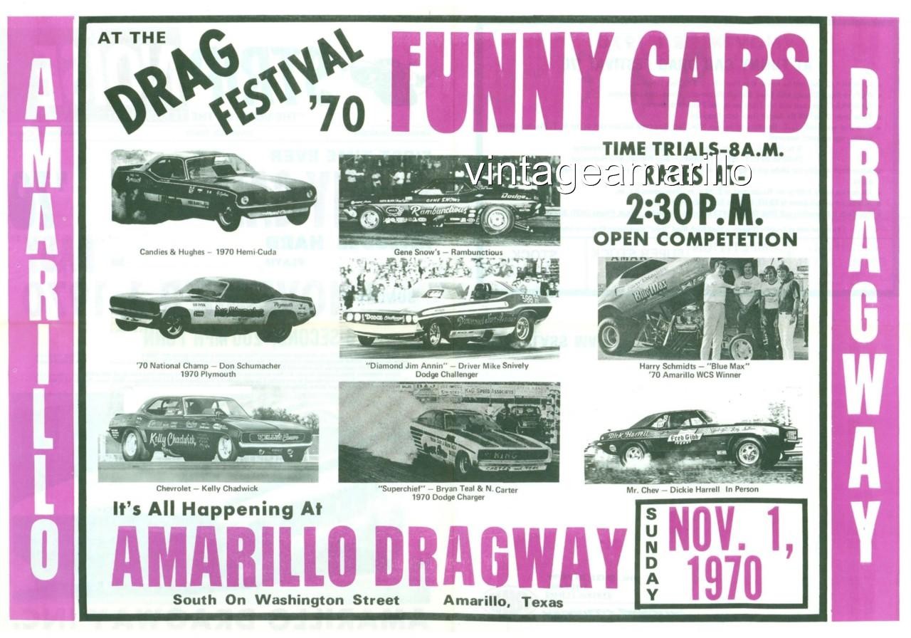 ... 18-x-24-Vintage-1970-NHRA-Amarillo-Texas-Funny-Car-Drag-Racing-Poster