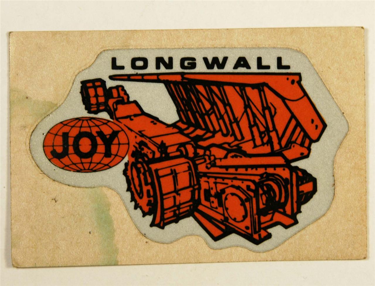 Vintage MINING STICKER COAL MINING JOY "LONGWALL" Australian