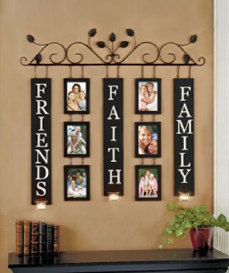 FAITH FAMILY FRIENDS 6 PHOTO METAL WALL ART SCONE HANGING ...