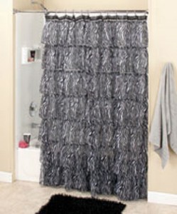 Black Out Curtain Liner Petal Ruffle Shower Curtain