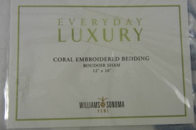 Williams Sonoma Hours on Williams Sonoma Home Coral Embroidered Bedding Boudoir Sham New In