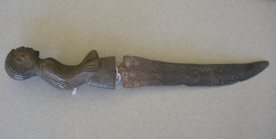 Carving Ivory Soap on Iron Knife With Carved Figure Wooden Handle Ivory Coast Ebay