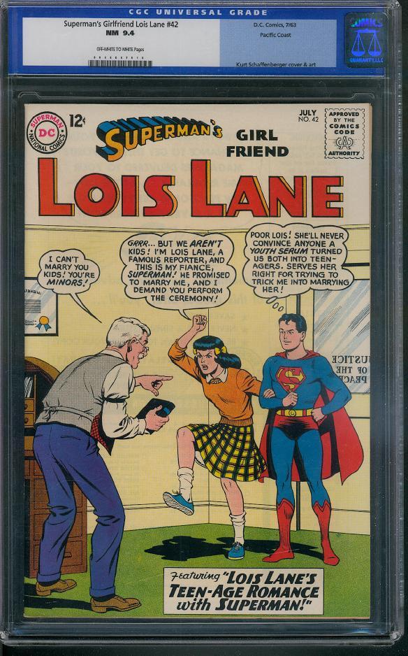 SUPERMANS GIRLFRIEND LOIS LANE 42 CGC 94 PACIFIC COAST PEDIGREE