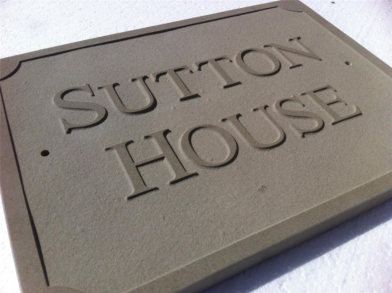 12"/8"Relief Engraved Stone House Sign Deeply Engraved To Your