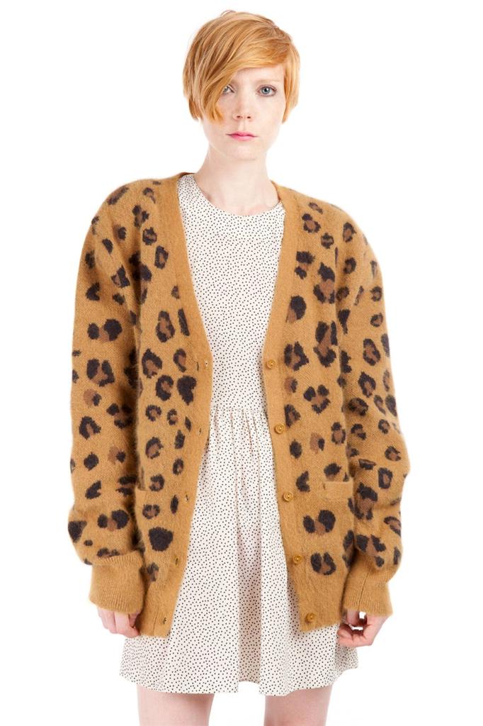 leopard print boyfriend cardigan