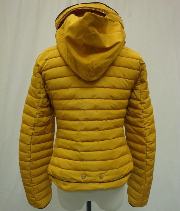 ZARA MUSTARD QUILTED ANORAK COAT WITH FAUX FUR COLLAR&HIDDEN HOOD 8073/
