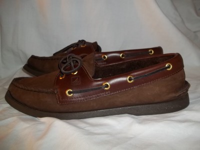 Sperry Deck Shoe on Sperry Top Sider Brown Nubuck Suede   Smooth Leather Boat Deck Shoes