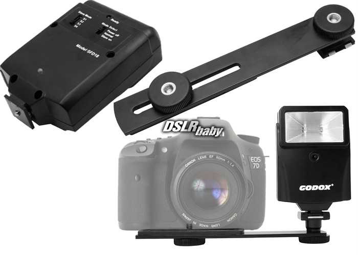 Details about Digital Slave Flash + Hot Shoe Bracket For Canon Nikon