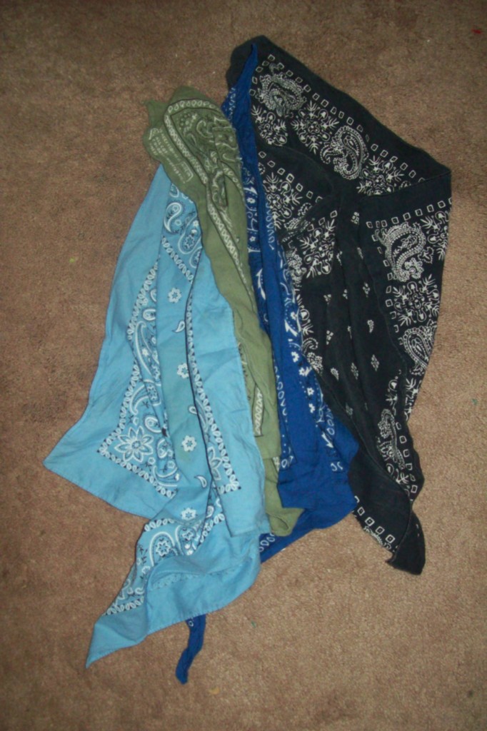 4 Lot Paisley BANDANAS Double Sided Biker Hat Scarf