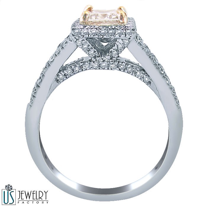 ... 41 Carat Natural Light Pink Princess Cut Diamond Engagement Ring 14k