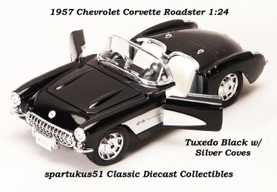 1957 CORVETTE CONVERTIBLE ROADSTER DIECAST CAR 1:24 NEW