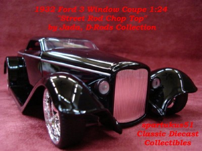 1932 FORD 3 WINDOW COUPE CHOPPED STREET ROD 1:24 NEW