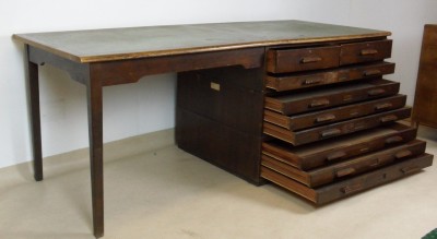  architects desk which incorporating a chest of drawers for storing